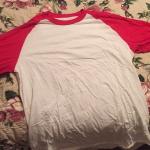 Red adidas baseball 3 quarter shirt